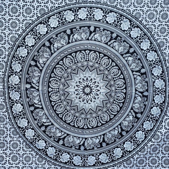 1 LEFT! Elephant Mandala Twin Tapestry - Picture 5 of 11
